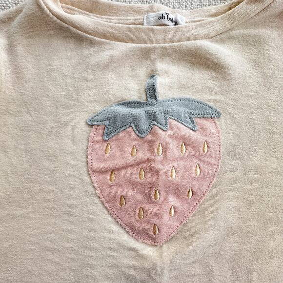 Oh Baby! Terry Strawberry Sweatshirt & Shorts Set VGUC 4 - Picture 3 of 9